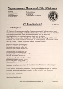 Familienbriefe unseres Sippenverbandes Familienbriefe unseres Sippenverbandes